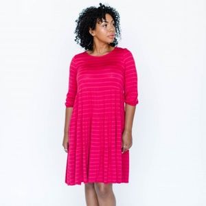 Agnes & Dora Krafft Dress 3/4 Sleeve Fuchsia and D